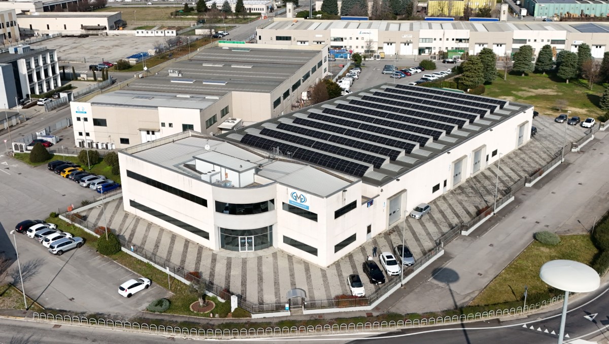 GMG SRL Hitech Officina Meccanica - Aerial panoramic image of the company located in Brignano Gera d'Adda - Province of Bergamo
